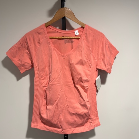 Z by Zella women’s peach short sleeve workout top size large NWT - Picture 1 of 3